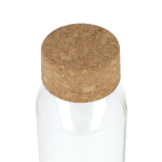 Trinkflasche aus recyceltem Glas mit Korkverschluss, 500 ml farbe transparent vierte Ansicht