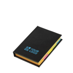 Haftnotizen Hardcover mit Blättern in versch. Größen & Farben farbe schwarz Ansicht mit Druckbereich