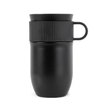 Isolierte Edelstahl-Thermotasse mit kleinem Henkel, 280 ml farbe schwarz