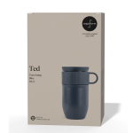 Isolierte Edelstahl-Thermotasse mit kleinem Henkel, 280 ml farbe blau zweite Ansicht