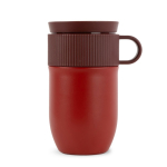 Isolierte Edelstahl-Thermotasse mit kleinem Henkel, 280 ml farbe dunkelrot