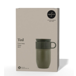Isolierte Edelstahl-Thermotasse mit kleinem Henkel, 280 ml farbe olivgrün zweite Ansicht