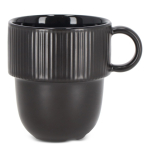 Stapelbare Porzellantasse mit kleinem Henkel, 270 ml farbe schwarz