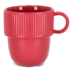 Stapelbare Porzellantasse mit kleinem Henkel, 270 ml farbe rot