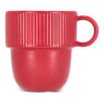 Stapelbare Porzellantasse mit kleinem Henkel, 270 ml farbe rot zweite Ansicht