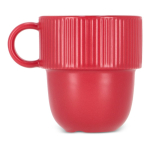Stapelbare Porzellantasse mit kleinem Henkel, 270 ml farbe rot dritte Ansicht