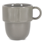 Stapelbare Porzellantasse mit kleinem Henkel, 270 ml farbe grau