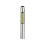 Taschenlampe mit COB-Technologie, Magnet und Metallclip farbe silber vierte Ansicht