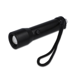 Wasserfeste LED-Taschenlampe aus recyceltem Alu, aufladbar farbe schwarz