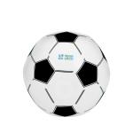 Aufblasbarer Strandball in der Optik eines Fußballes farbe weiß Ansicht mit Druckbereich