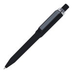 Kugelschreiber aus Recycling-Kunststoff, Soft-Touch, blaue Tinte farbe schwarz