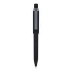 Kugelschreiber aus Recycling-Kunststoff, Soft-Touch, blaue Tinte farbe schwarz zweite Ansicht