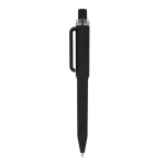Kugelschreiber aus Recycling-Kunststoff, Soft-Touch, blaue Tinte farbe schwarz dritte Ansicht