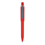 Kugelschreiber aus Recycling-Kunststoff, Soft-Touch, blaue Tinte farbe rot zweite Ansicht