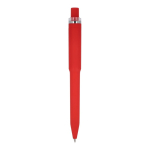 Kugelschreiber aus Recycling-Kunststoff, Soft-Touch, blaue Tinte farbe rot vierte Ansicht