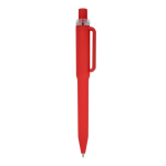 Kugelschreiber aus Recycling-Kunststoff, Soft-Touch, blaue Tinte farbe rot fünfte Ansicht