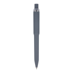 Kugelschreiber aus Recycling-Kunststoff, Soft-Touch, blaue Tinte farbe grau vierte Ansicht