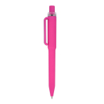 Kugelschreiber aus Recycling-Kunststoff, Soft-Touch, blaue Tinte farbe rosa dritte Ansicht