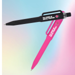Kugelschreiber aus Recycling-Kunststoff, Soft-Touch, blaue Tinte farbe rosa siebte Ansicht