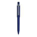 Kugelschreiber aus Recycling-Kunststoff, Soft-Touch, blaue Tinte farbe dunkelblau zweite Ansicht