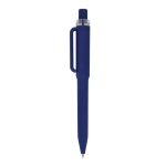 Kugelschreiber aus Recycling-Kunststoff, Soft-Touch, blaue Tinte farbe dunkelblau dritte Ansicht