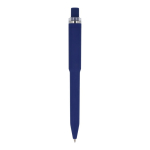 Kugelschreiber aus Recycling-Kunststoff, Soft-Touch, blaue Tinte farbe dunkelblau vierte Ansicht