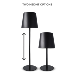 Wiederaufladbare Alu-Tischlampe, höhenverstellbar farbe schwarz achte Ansicht