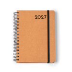 A5-Ringbuch-Agenda mit Einband aus recyceltem Leder farbe braun zweite Ansicht
