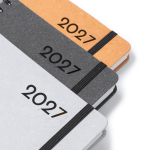 A5-Ringbuch-Agenda mit Einband aus recyceltem Leder farbe braun dritte Detailansicht