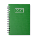A5-Ringbuchkalender mit Bezug aus Kunstleder farbe grün zweite Ansicht