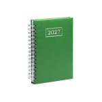 A5-Ringbuchkalender mit Bezug aus Kunstleder farbe grün erste Gebrauchsansicht