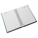 A5-Ringbuchkalender mit Bezug aus Kunstleder farbe grün erste Detailansicht