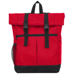 Rucksack aus 900D-Polyester mit Rollverschluss und Verschlussriemen farbe rot zweite Ansicht