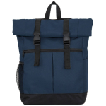 Rucksack aus 900D-Polyester mit Rollverschluss und Verschlussriemen farbe marineblau zweite Ansicht