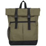 Rucksack aus 900D-Polyester mit Rollverschluss und Verschlussriemen farbe militärgrün zweite Ansicht