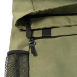 Rucksack aus 900D-Polyester mit Rollverschluss und Verschlussriemen farbe militärgrün dritte Detailansicht