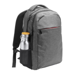 Melierter Polyester-Rucksack mit Laptopfach farbe mattschwarz erste Gebrauchsansicht