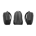 Melierter Polyester-Rucksack mit Laptopfach farbe mattschwarz zweite Detailansicht