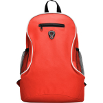 Günstiger Rucksack aus Polyester mit verschiedenen Fächern bedrucken farbe rot zweite Ansicht