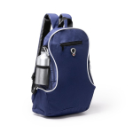 Günstiger Rucksack aus Polyester mit verschiedenen Fächern bedrucken farbe marineblau erste Gebrauchsansicht