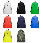 Günstiger Rucksack aus Polyester mit verschiedenen Fächern bedrucken farbe marineblau zweite Detailansicht