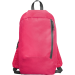 Polyester-Rucksack mit Fronttasche und verstellbaren Trägern farbe rosa zweite Ansicht
