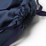 Sportlicher Turnbeutel aus 150 g/m2 Polyester farbe marineblau erste Detailansicht