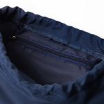 Sportlicher Turnbeutel aus 150 g/m2 Polyester farbe marineblau zweite Detailansicht