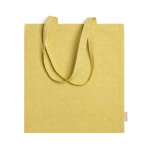 Recycelte Baumwolltasche bedrucken, Tragkraft: 8 kg, 120 g/m2 farbe gelb zweite Ansicht