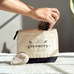 Zweifarbige Baumwoll Kosmetiktasche mit Reißverschluss farbe schwarz dritte Detailansicht