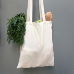 Baumwolltasche in Naturfarbe mit langen Henkeln farbe natürliche farbe zweite Detailansicht