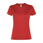 Technisches Damen-T-Shirt mit kurzen Ärmeln aus recyceltem Polyester farbe rot zweite Ansicht