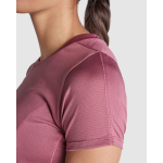Technisches Damen-T-Shirt mit kurzen Ärmeln aus recyceltem Polyester farbe weiß zweite Detailansicht