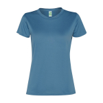 Technisches Damen-T-Shirt mit kurzen Ärmeln aus recyceltem Polyester farbe bondi blau zweite Ansicht